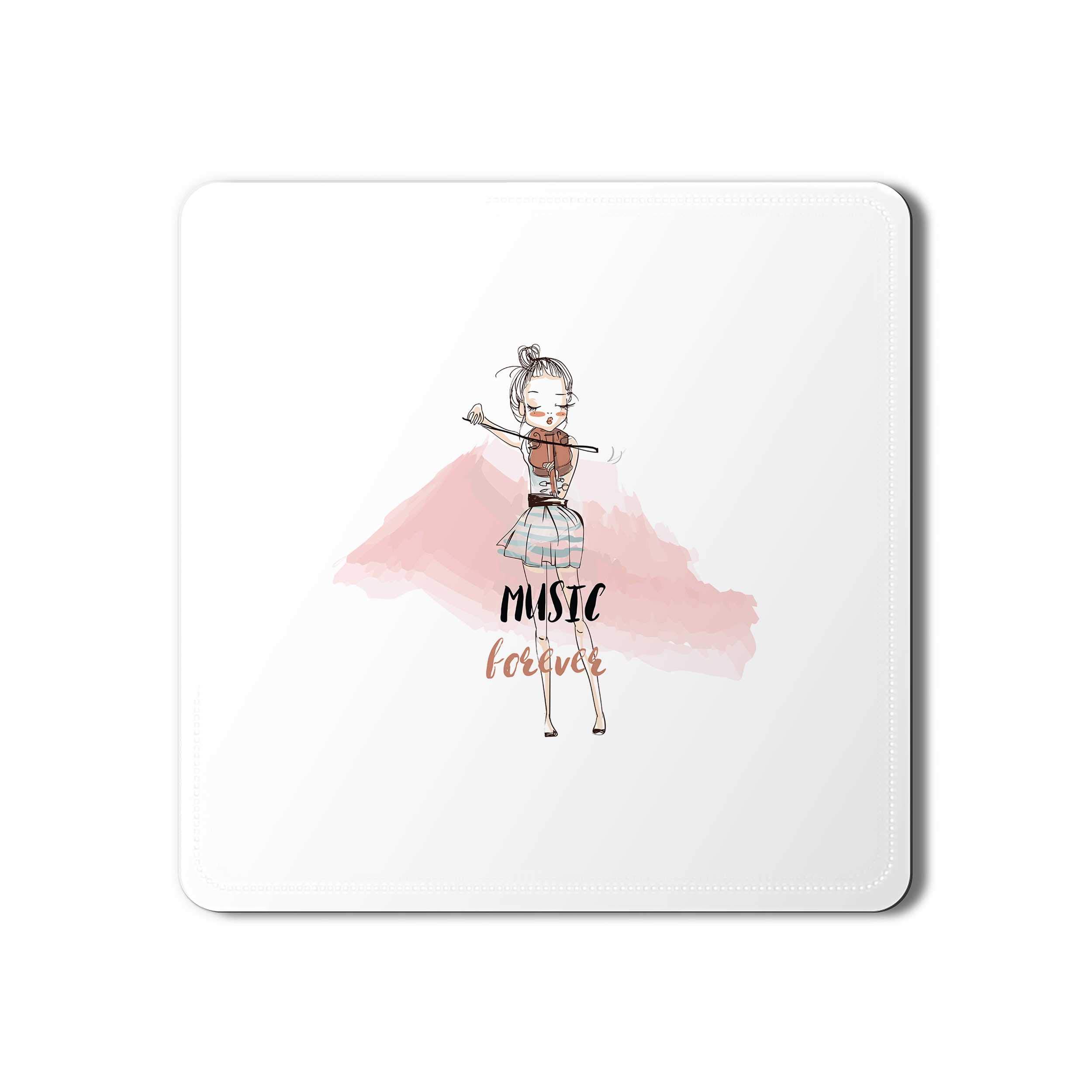 Stylizedd Designer Leather Coasters Mat for Beverage Drinks (Pack Of 2) - Music Forever