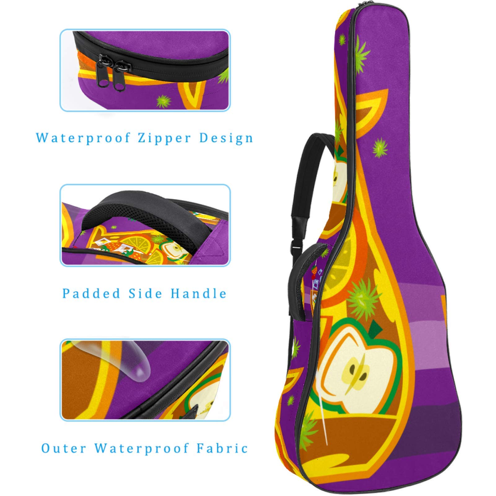Bolsa de guitarra impermeable con cremallera suave para guitarra, bajo, acústico y clásico, para guitarra eléctrica, sangria, bebida tradicional española