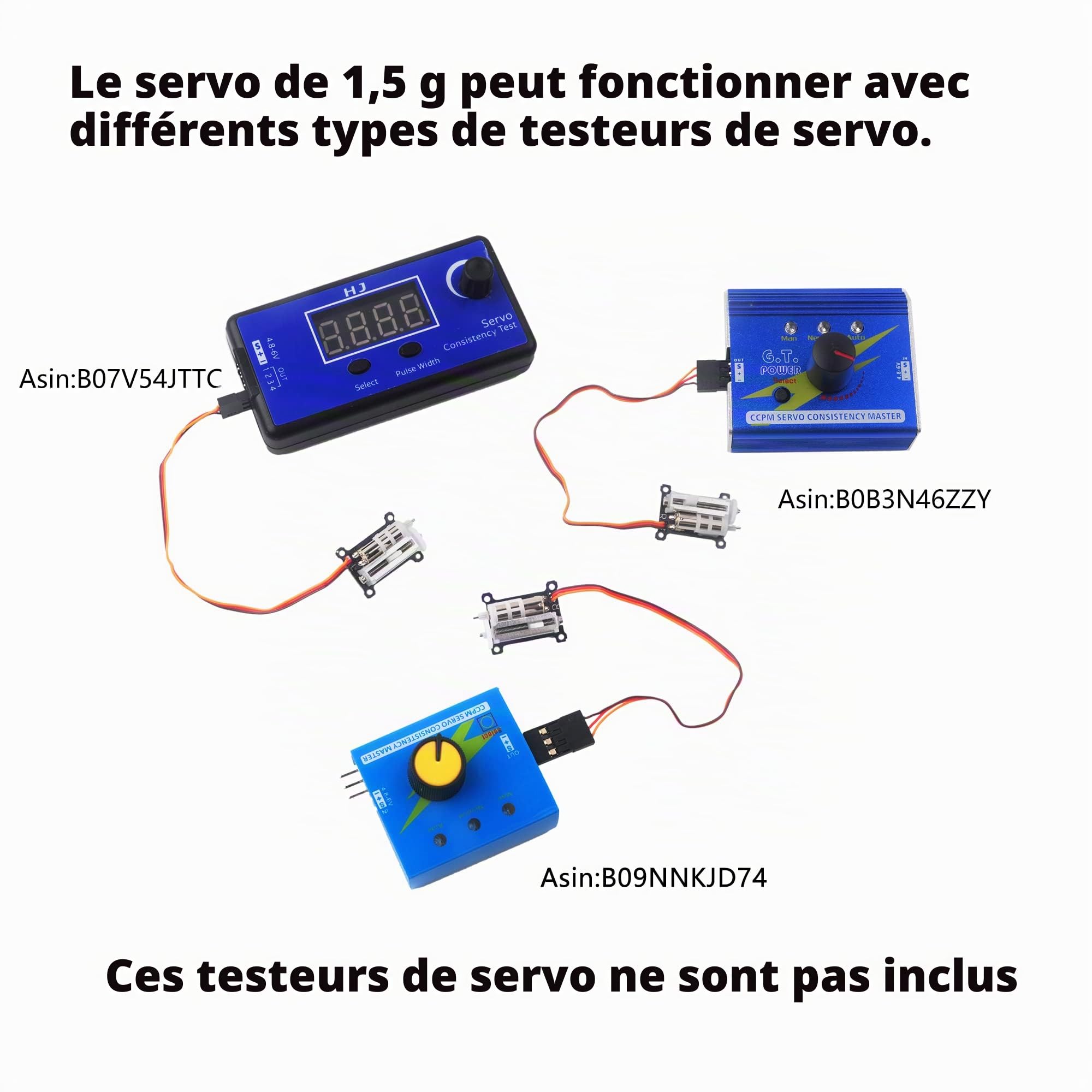 Lot de 2 petits servomoteurs linéaires numériques légers de 1,5 g pour petits avions télécommandés d'intérieur