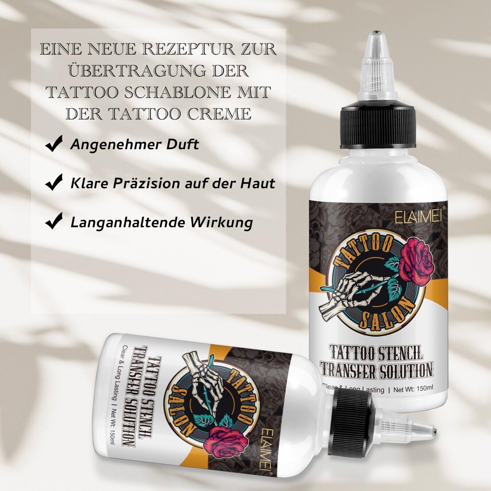 P-Beauty 3 x żel transferowy do tatuażu, krem transferowy 150 ml – przezroczyste szablony żelowe – rozwiązanie do przenoszenia tatuażu – krem do szablonów do tatuażu – akcesoria do tatuażu – akcesoria