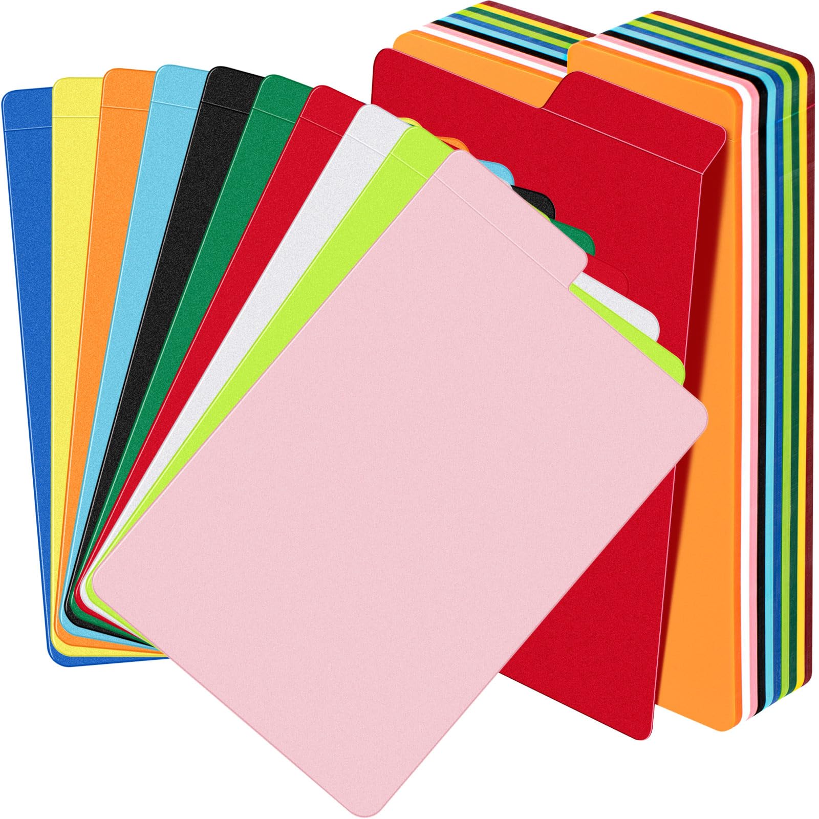 Lewtemi Divisori per fumetti multicolore satinati, separatori con linguette, grandi divisori in plastica per fumetti, 10 colori assortiti, 150 pezzi