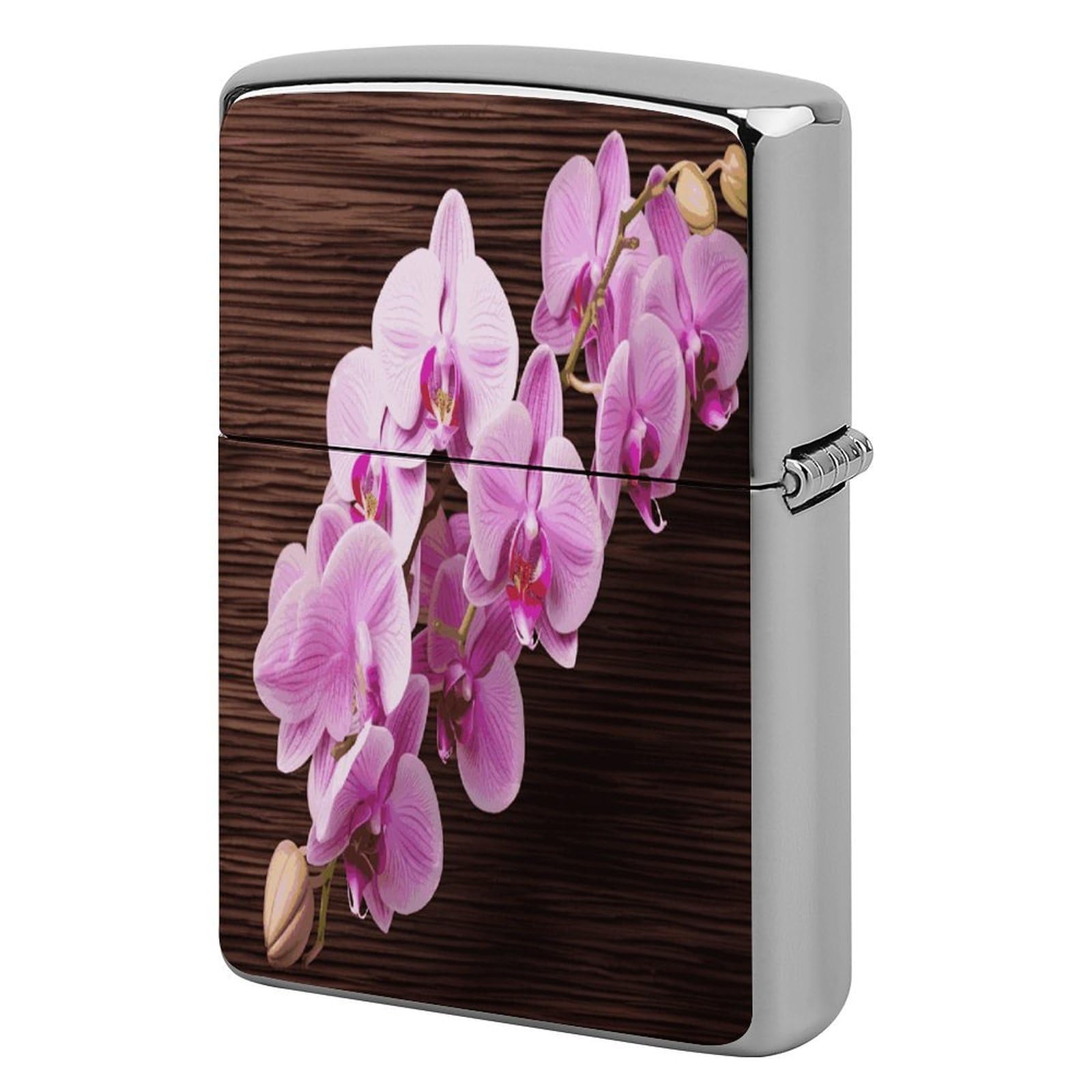 Fekiloot Style Orchid Flower Lighter Case Cover Metal Lighter Case