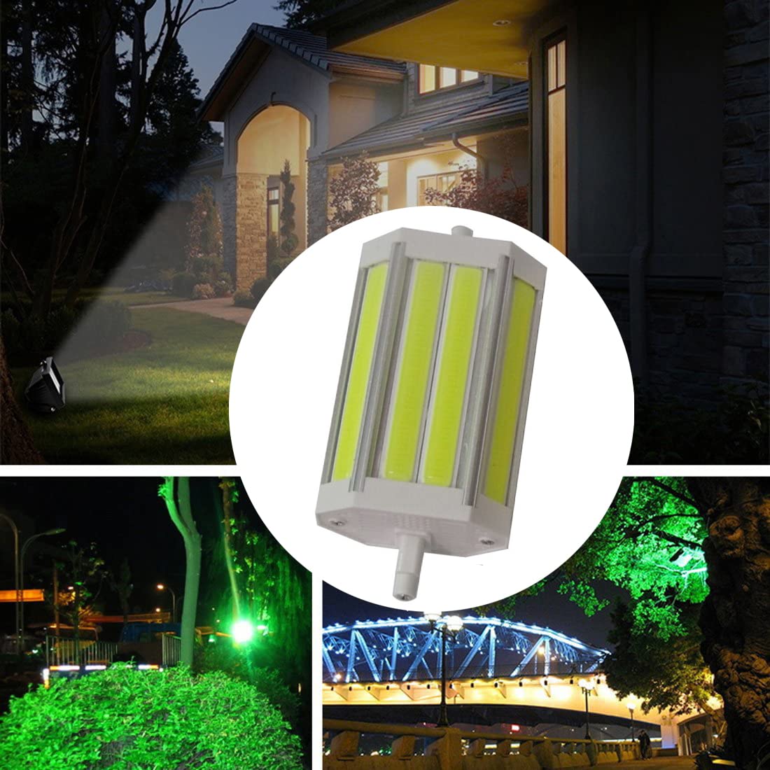 Ampoule LED R7S 118 Mm, Équivalent 300 W, Culot R7S 30 W, Ampoule COB À Double Culot J118, Intensité Variable 3 000 LM，Warm White 3000k