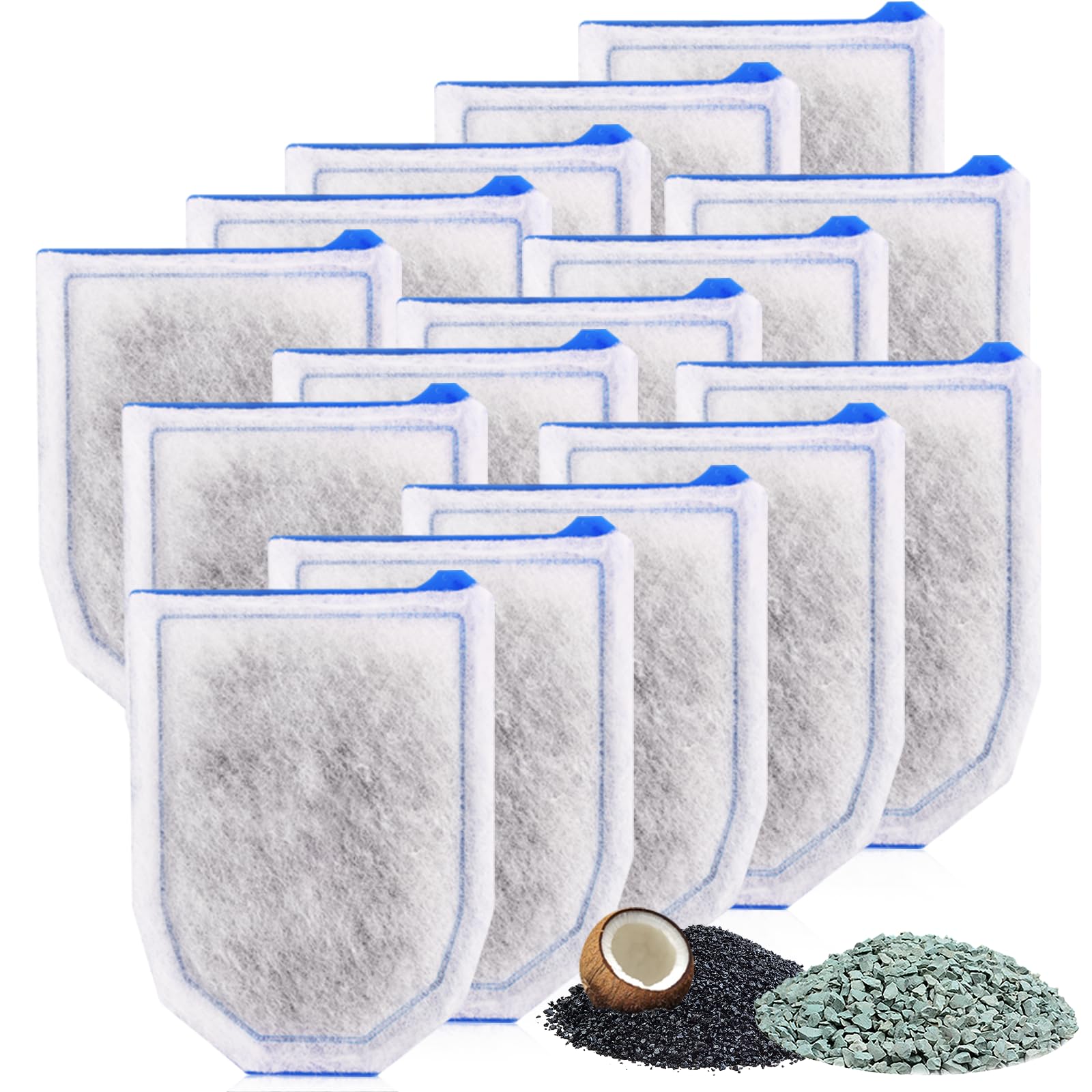 15 Pack Carbon Filter Large Compatible with Tetra Whisper EX30/EX45/EX70 Filters, Replacement Filter Cartridges Compatible with Whisper EX30/EX45/EX70 Filters