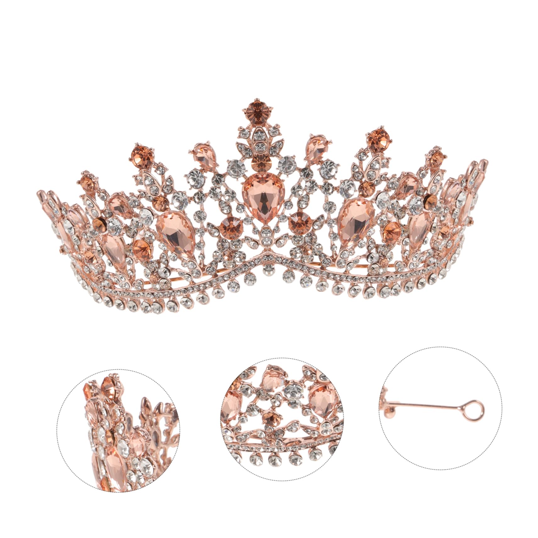 FOMIYES 2 Piezas Novia De Cristal Tocado De Novia Diadema De Cristal Reina De Halloween Tiara De Reina De Cristal Diamantes De Imitación Completos Para El Cabello Dama De Honor