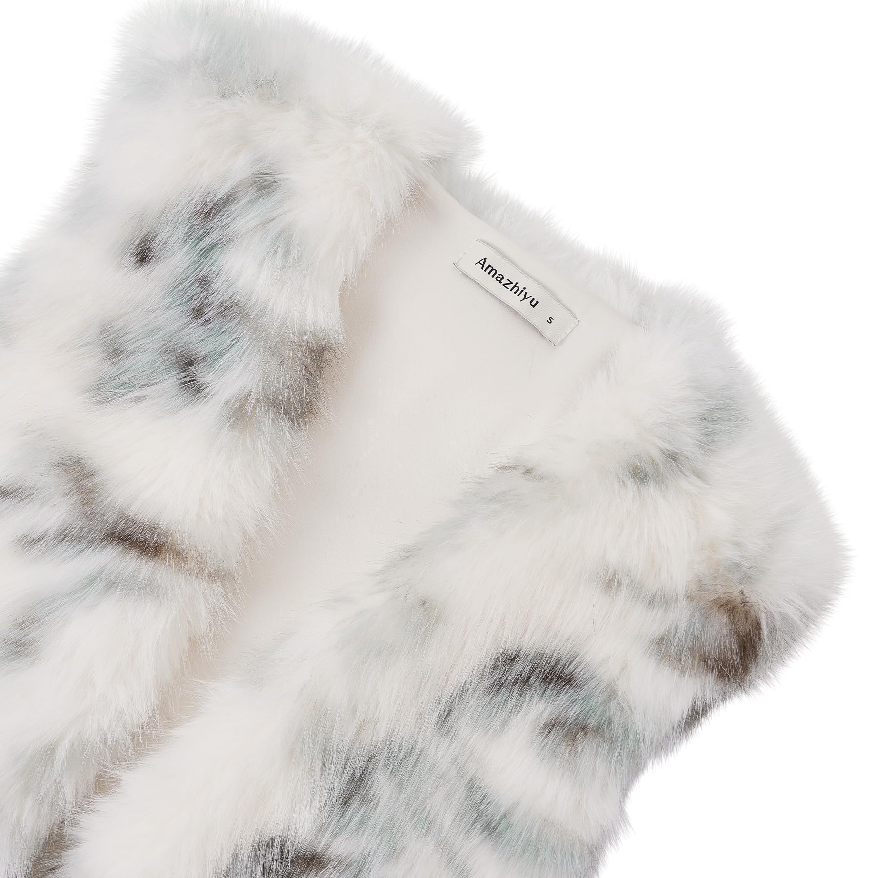 Amazhiyu Gilet di pelliccia da donna in pelliccia sintetica, gilet corto, per autunno e inverno, da donna, senza maniche, in pelliccia sintetica