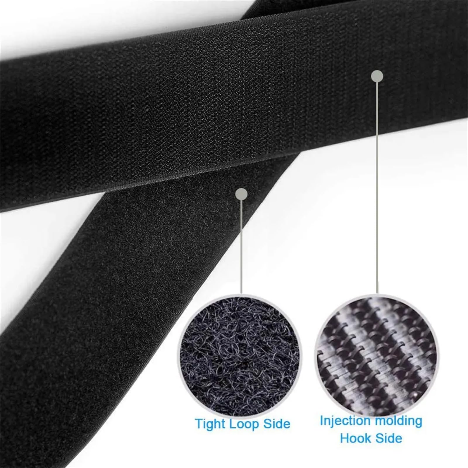 Cinta MáGica De Nylon Tiras de gancho y bucle for coser, cinta de tela de nailon de sujeción, tiras de nailon traseras no adhesivas, cinta entrelazada de sujetador de tela, 12 metros Magic Loop Gancho