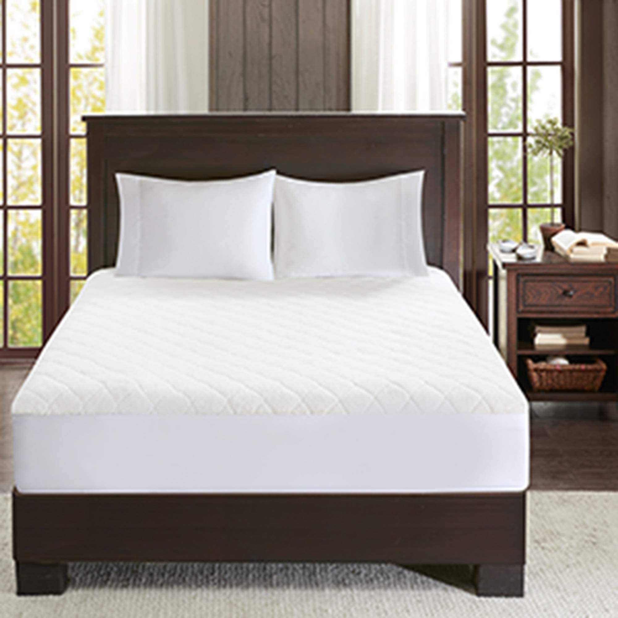 GlobalNiche® Woolrich WR55-1780 Heated Sherpa Mattress Pad Queen White,Queen  : Amazon.in: Home u0026 Kitchen