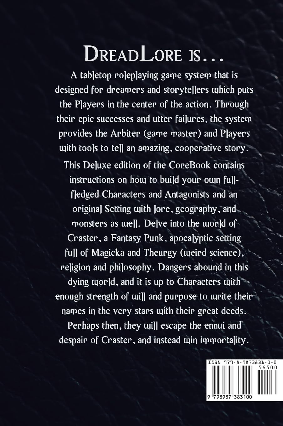 DreadLore Corebook: A tabletop roleplaying game      Hardcover – November 23, 2022