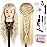 Beauty Star Mannequin Head with 80% Real Human Hair, Doll Head for Hair Styling, Cosmetology Training Manikin Practice Head with Clamp Stand and Braiding Kit (Suitable for Straightening, Curling)