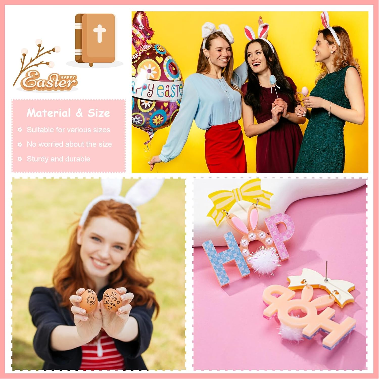 Easter Earrings for Women Easter Basket Stuffers Cute Bunny Earrings Peep Rabbit Earring Jewelry Accessories - Image 5