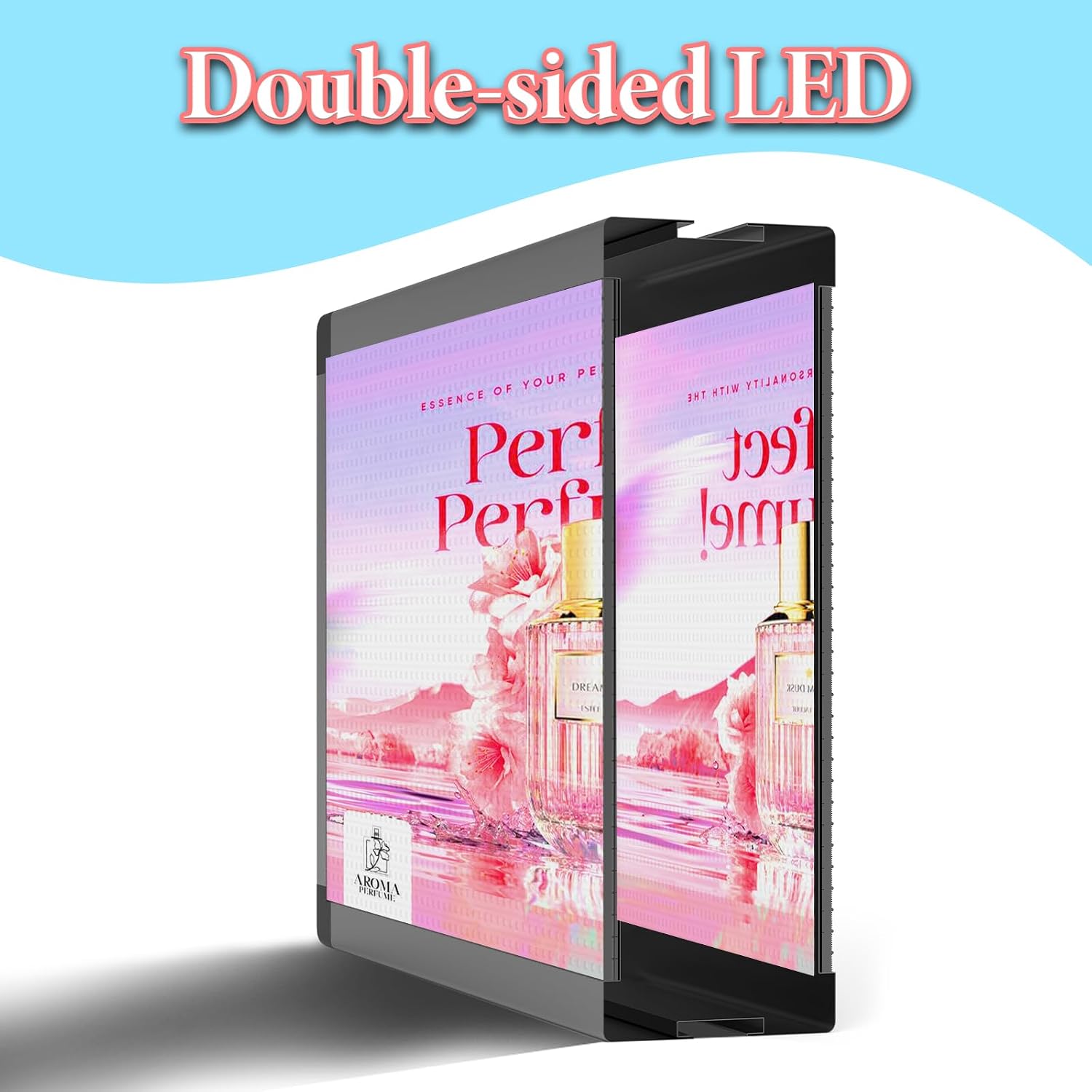 P10 39x14 Inch Double Sided led Sign Outdoor with WiFi Control High Brightness for Stores, HD Text/Image, Weatherproof & Energy Saving Advertising Board