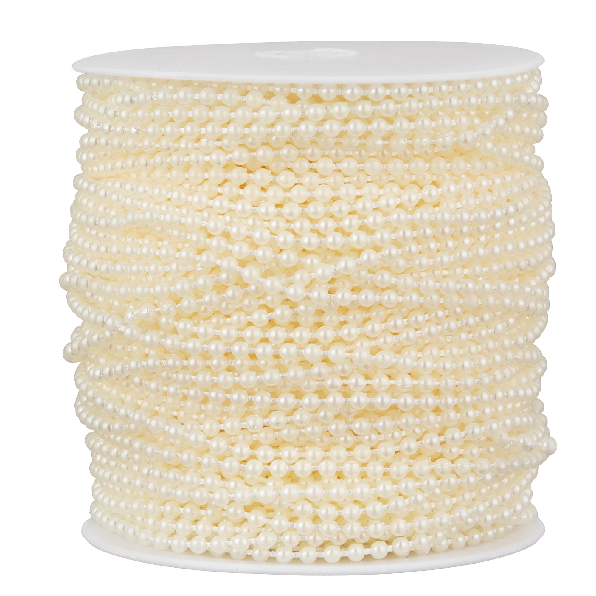 164 Feet Faux Pearl Beads Garland 3mm Craft String Pearls for Wedding Centerpiece Christmas Tree and Flowers Decoration DIY(Ivory)