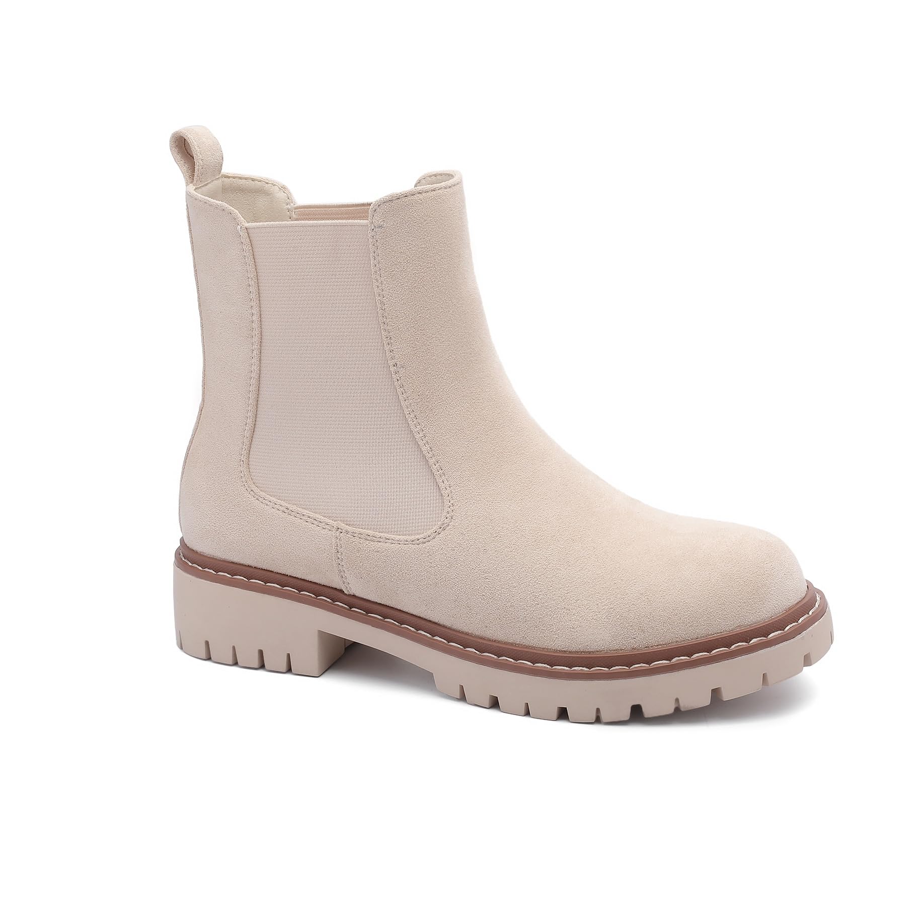 Womens Chelsea Boots with Lug Sole Ankle Booties