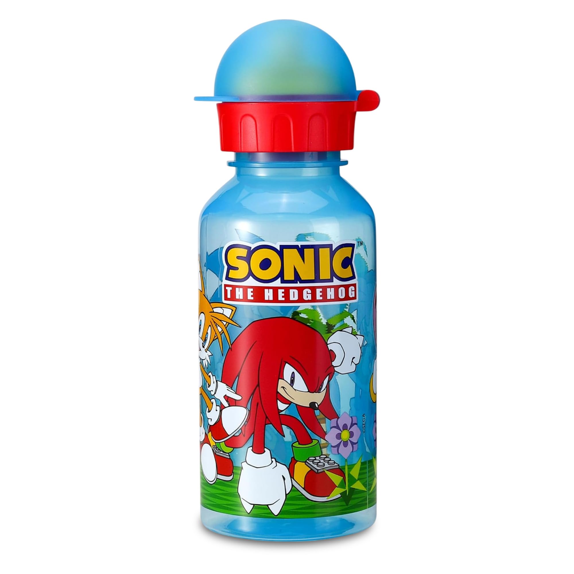 Stor Sonic The Hedgehog Kids Water Bottles - 370Ml Reusable & Bpa Free Toddler Drinks Bottles, Lightweight Small Plastic Water Bottle For School & Sports (Sonic The Hedgehog)