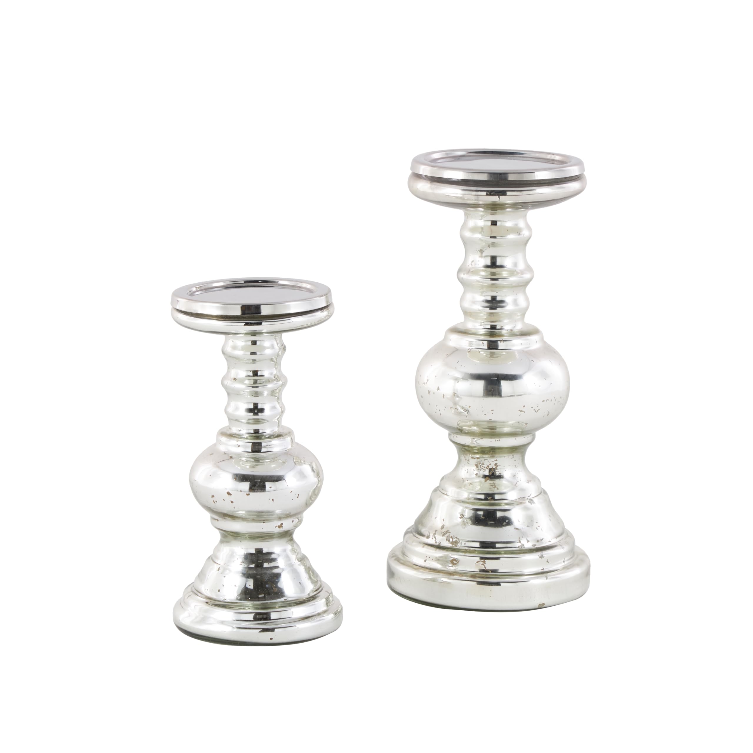 Benzara Enticing Set of Two Glass Candle Holder