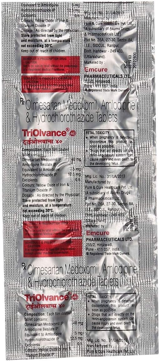 TriOlvance 40 - Strip of 10 Tablets
