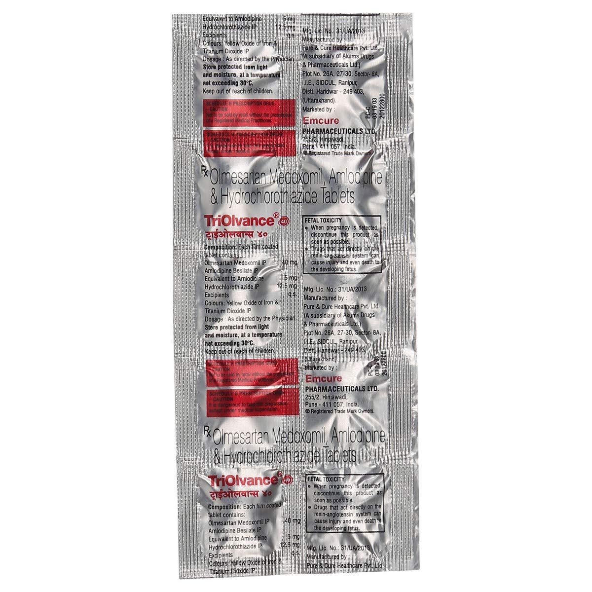 TriOlvance 40 - Strip of 10 Tablets