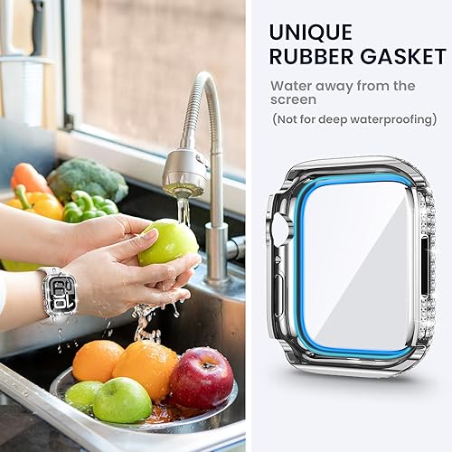 Vista 24 de Tensea Funda protectora de pantalla impermeable para Apple Watch 2 en 1 de 1.575 pulgadas SE 3ª/SE 2ª generación, accesorios SE/Series 6/5/4