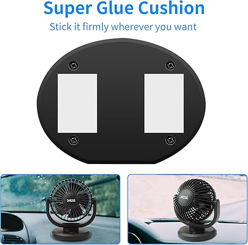 Miniatura 4 de XOOL Ventiladores de coche de 12 V, ventilador de aire eléctrico de refrigeración de coche de 4 pulgadas, potente ventilador de automóvil individual
