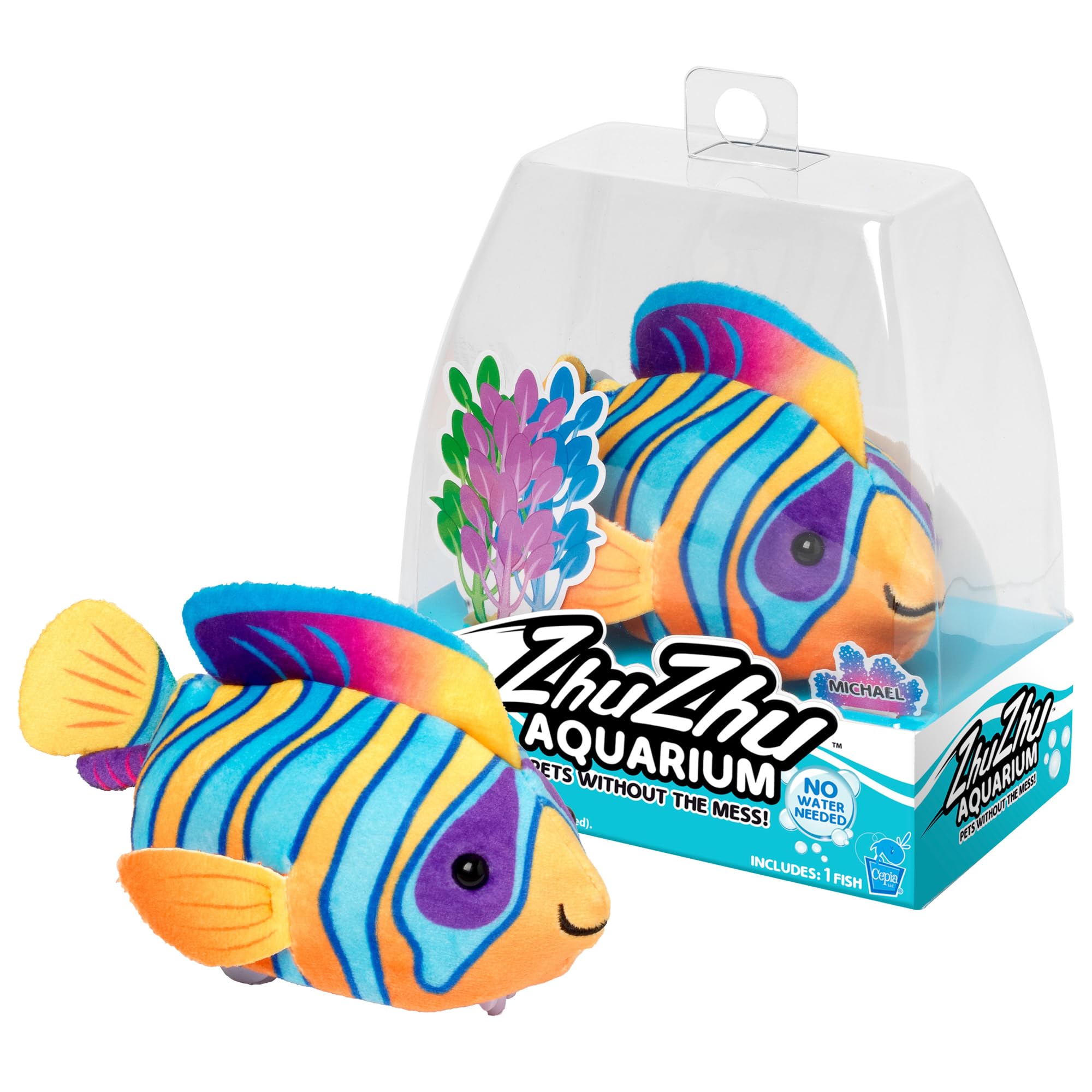 John Adams | Zhu Zhu Pets | Zhu Zhu Aquarium Toy Fish - Michael | Interactive, Collectible Pet with Sounds and Movement | Electronic Pets | Ages 4+