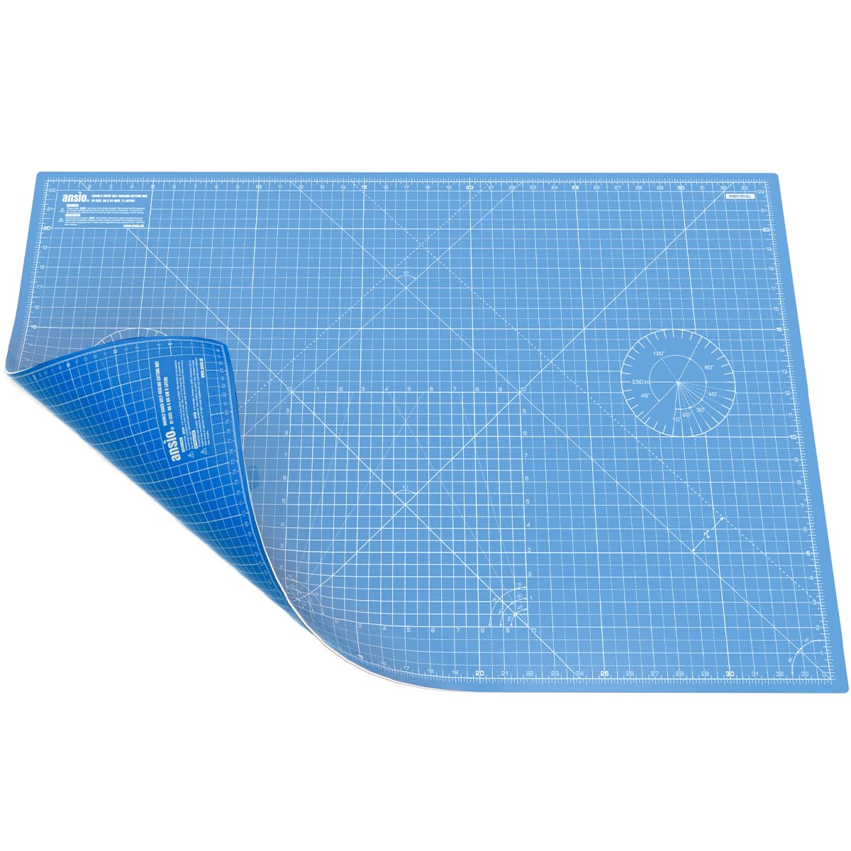 Craft Cutting Mat Self Healing A1 Double Sided 5 Layers - Quilting, Sewing, Scrapbooking, Fabric & Papercraft - Imperial/Metric 34 inch x 22.5 inch / 89cm x 59cm - True Blue/Sky Blue