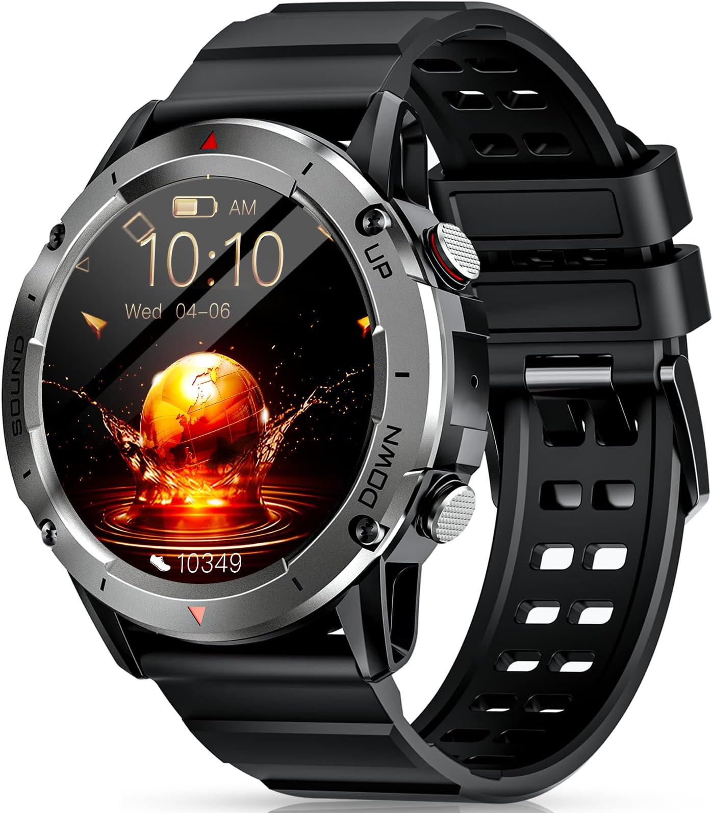 Amazon スマートウォッチ【2024年新登場】通話機能付き 睡眠管理 活動量計 心拍数 スポーツウォッチ 多種類運動モード 文字盤自由