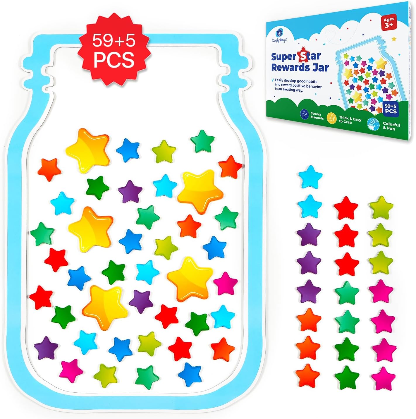 Magnetic Super Star Rewards Jar – Classroom Behavior Management Tools, Marble Jar Reward System for Classroom, Behavior Chart for Classroom, Positive Behavior Chart, Incentive Chart – Simply Magic Magnetic Super Star Rewards Jar – Classroom Behavior Management Tools, Marble Jar Reward System for Classroom, Behavior Chart for Classroom, Positive Behavior Chart, Incentive Chart – Simply Magic