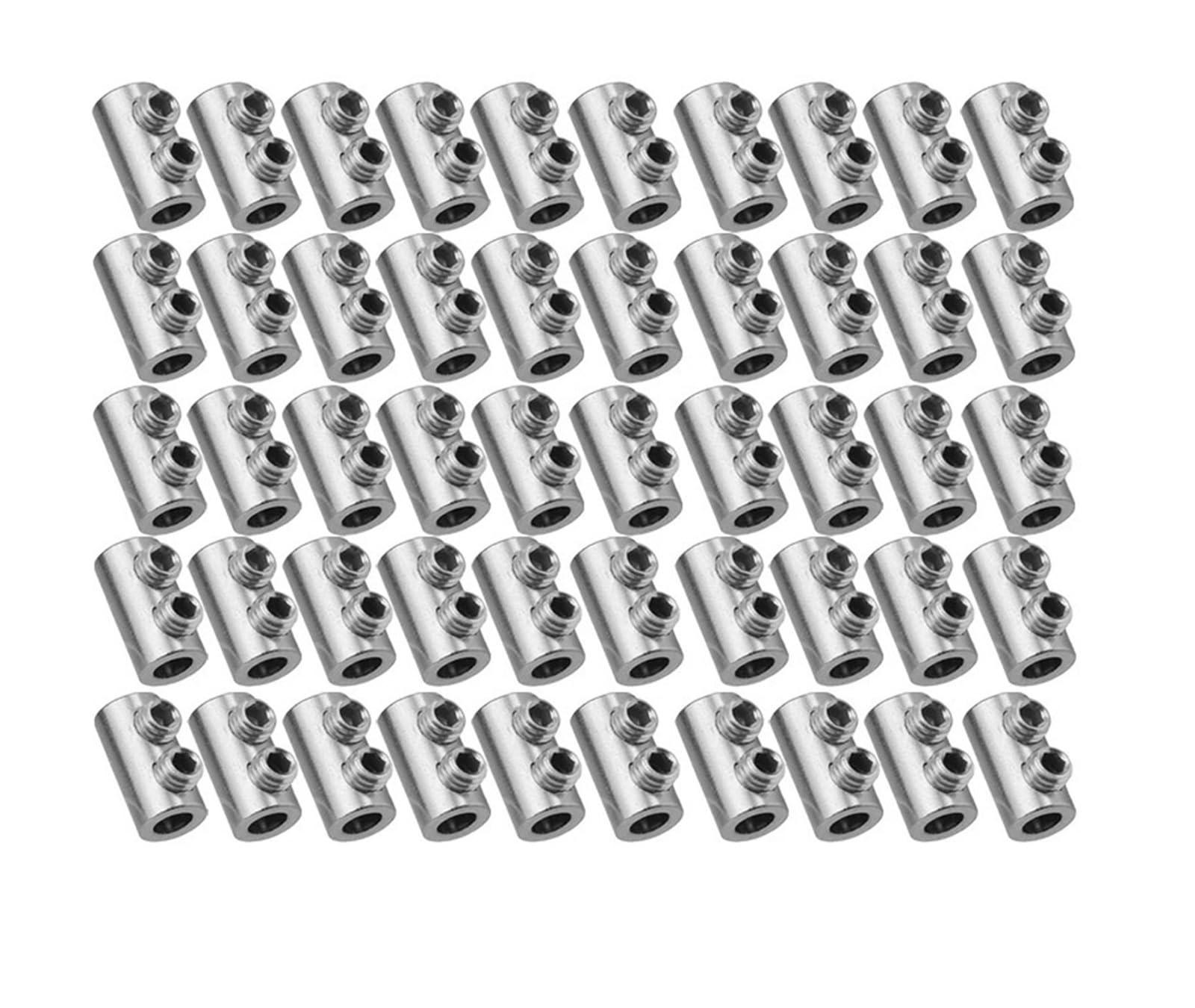 Dpnentv 50Pcs Steel Wire Sling Lockers Clamp Double Holes Metal Copper Clip(50Pcs)