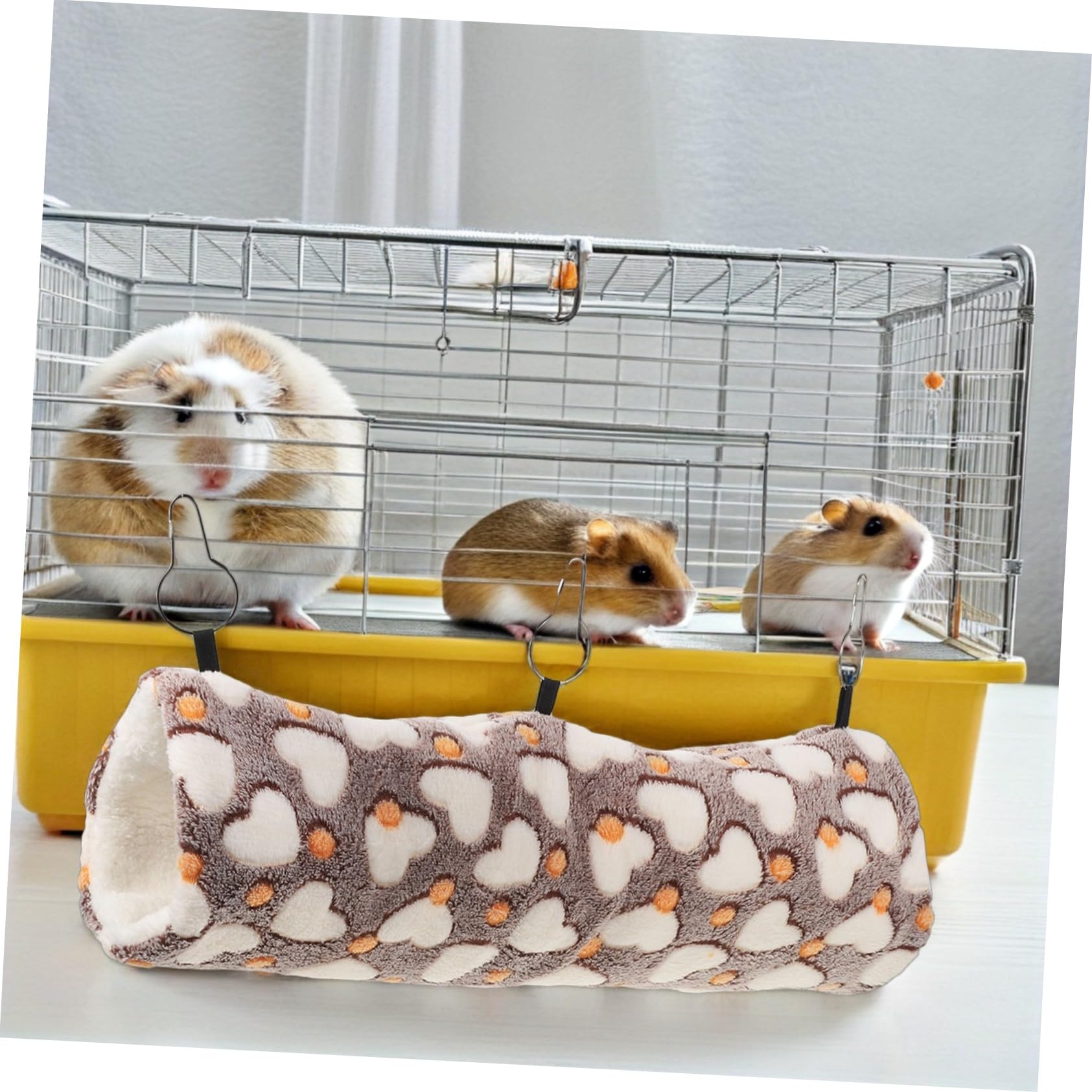 3 Stück Hamsternest aus Plüsch und Baumwolle mit Metallrahmen Warmes Hamsterzubehör für Käfige für Kalte Jahreszeiten und Aktive Nagetier Bereicherung