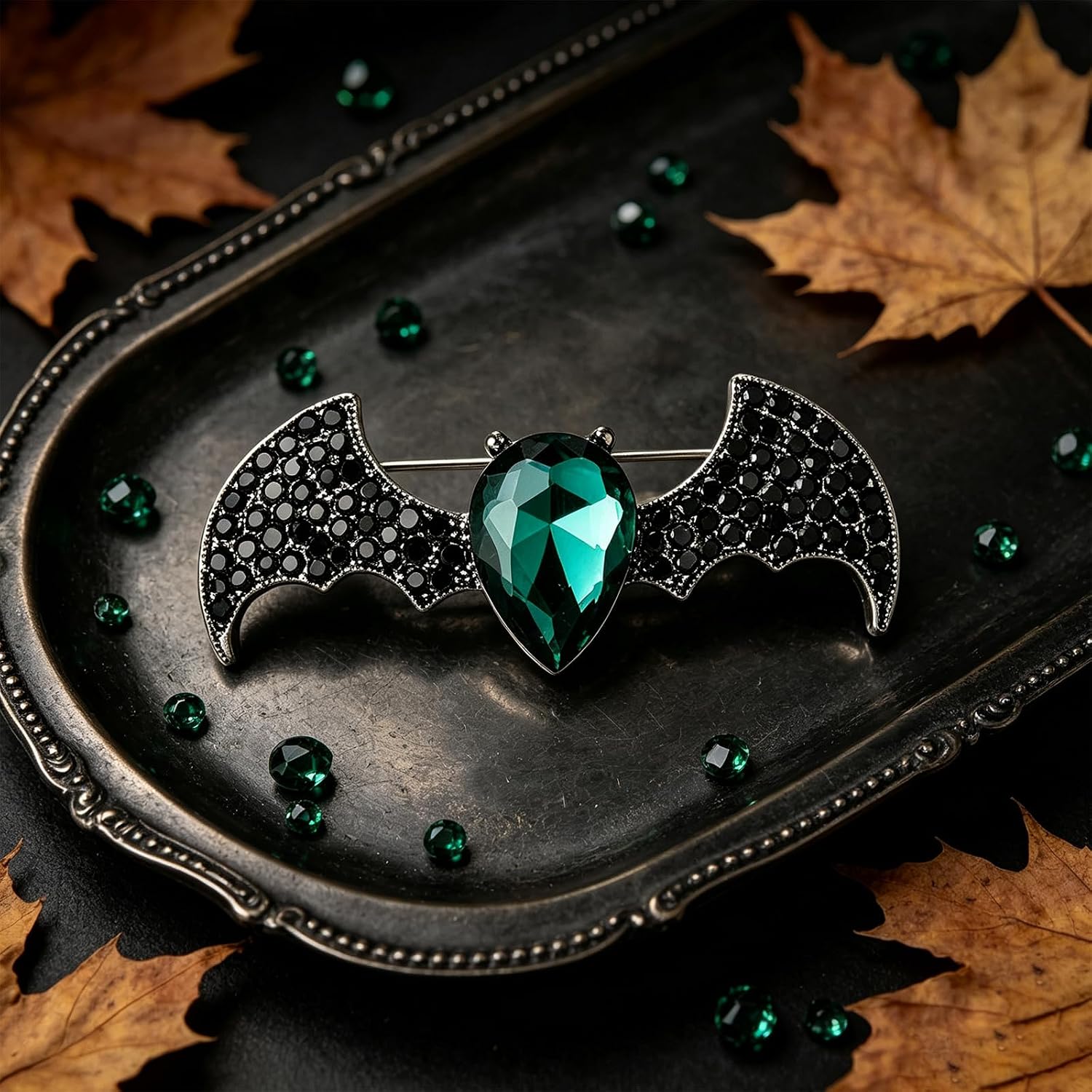 Dreuyet Halloween Bat Ghost Brooches Pins Punk Black Bat Smile Pumpkin Lapel Pin Hippie Clothes Bag Hat Decor Badges image 5