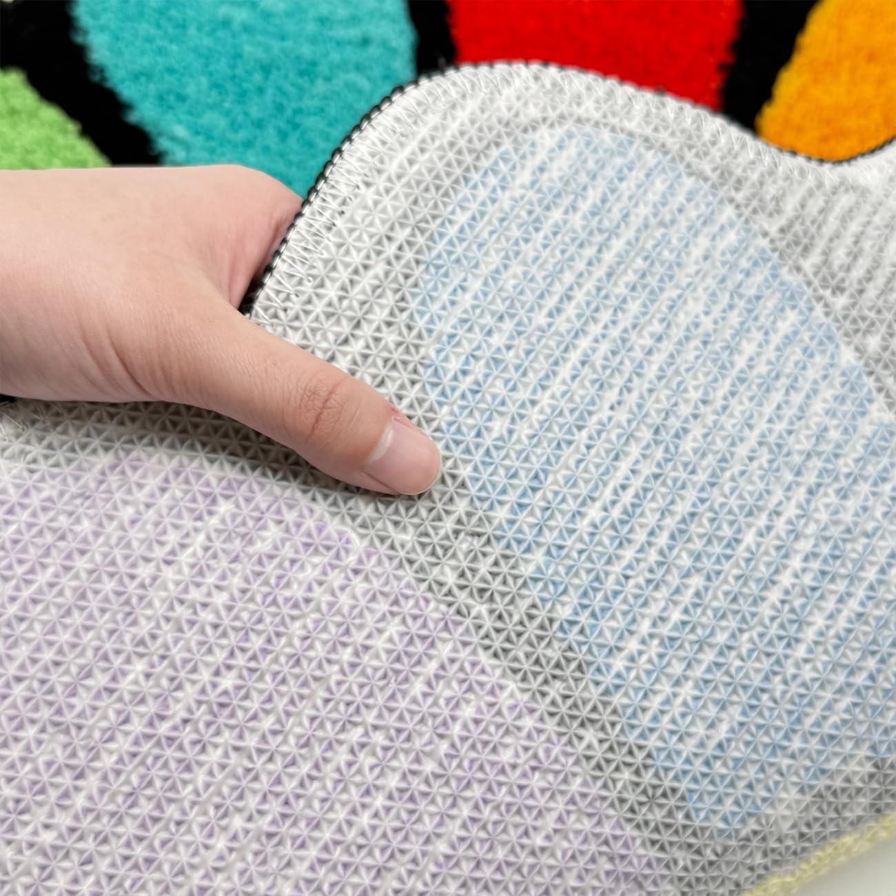 Trippy Happy Face Rug Cool Rugs Tufted Quick Dry Bath Mats for Bathroom Non Slip Bath Mat Water Absorbent 2FT Rainbow Bathroom Rugs Halloween Gothic Ghost Skull Horror Decor Carpet