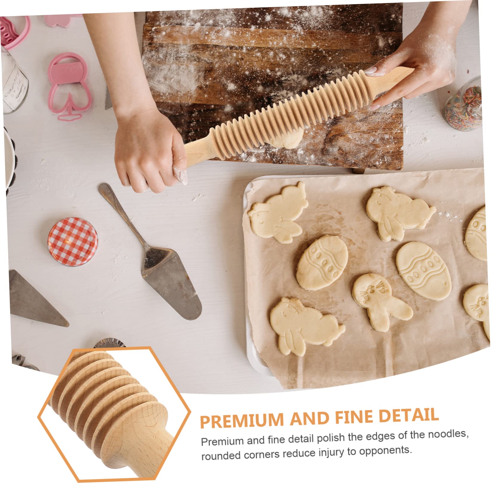 Mattarello per Maccaronara in Legno Angoli Arrotondati e Manico Confortevole, Rullo per Tirare la Pasta per Pane e Pizza in Cucina