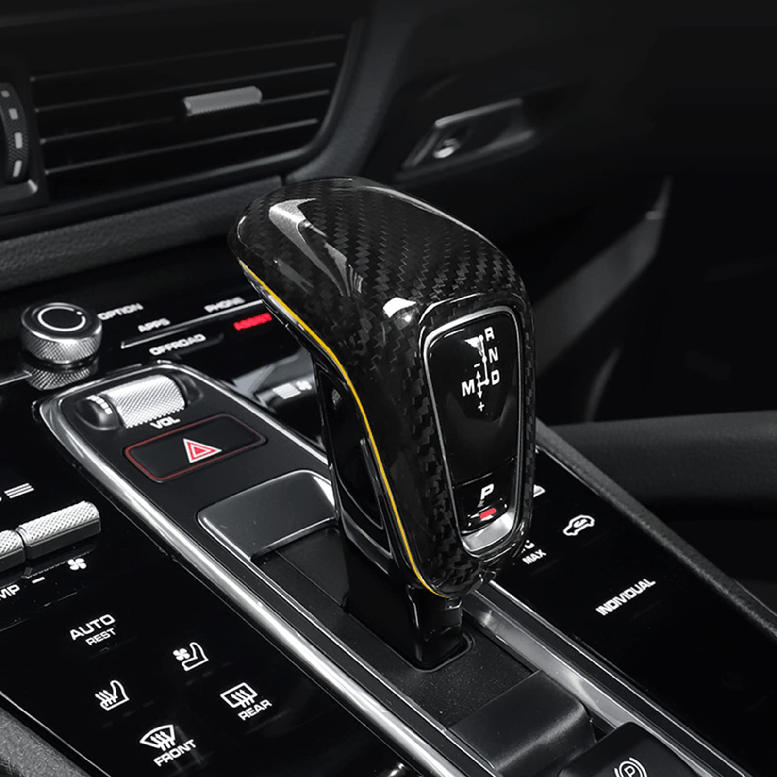 Amazon.co.jp: カーボンファイバー ギアシフトノブカバー 自動車用 
