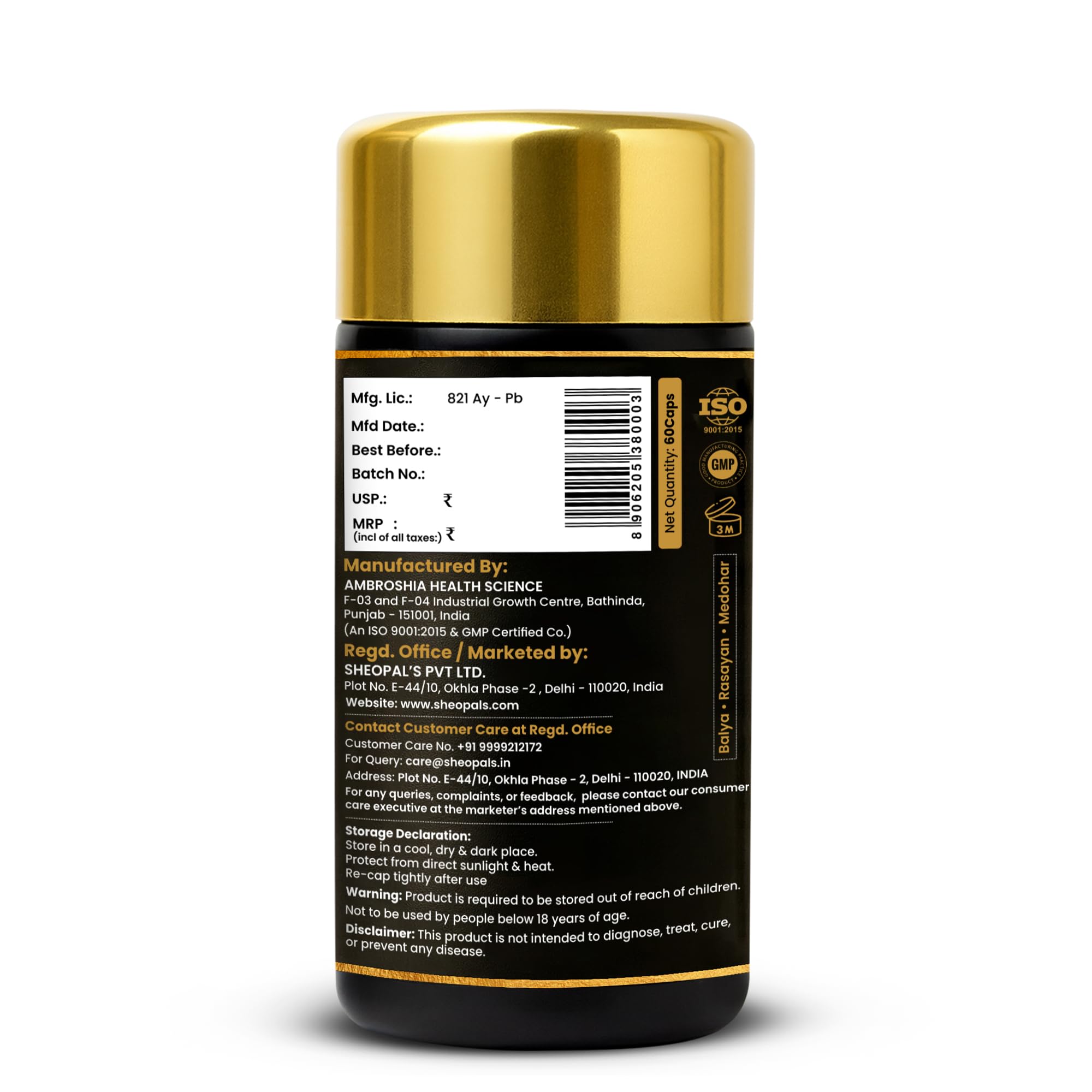 Sheopals Shilajit Gold Capsules for Men with Swarna Bhasma | 60 Capsules — Amazon image 9