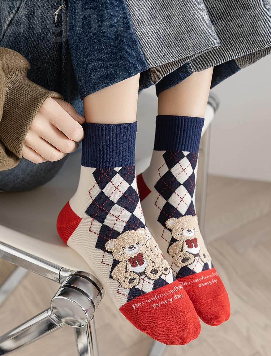 IIG 3-6 Pairs Womens Cute Animal Patterned Funny Novelty Cotton Crew Socks - Image 5