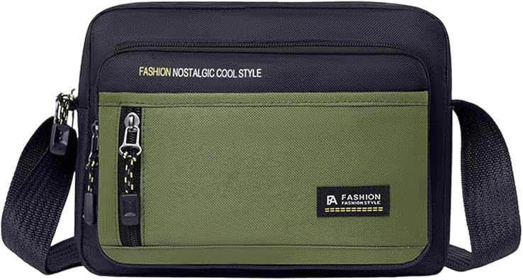 Mens Crossbody Bag Lightweight Casual Oxfords Fabric Shoulder Bag Large Capacity for Commuting Travel Professionals