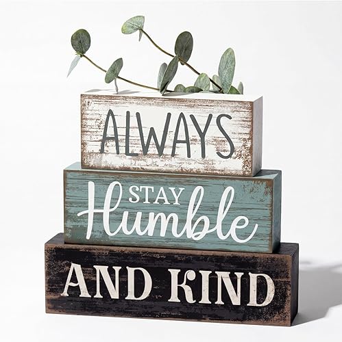 Miniatura 73 de 4 piezas de decoración de mesa de Navidad de madera de Papá Noel, decoración de bandeja escalonada de Navidad, letrero decorativo de bloques de Papá