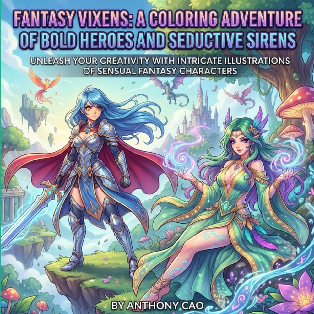 Fantasy Vixens: A Coloring Adventure of Bold Heroes and Seductive Sirens: Unleash Your Creativity with Intricate Illustrations of Sensual Fantasy Characters (Teen To Adults sensuals)