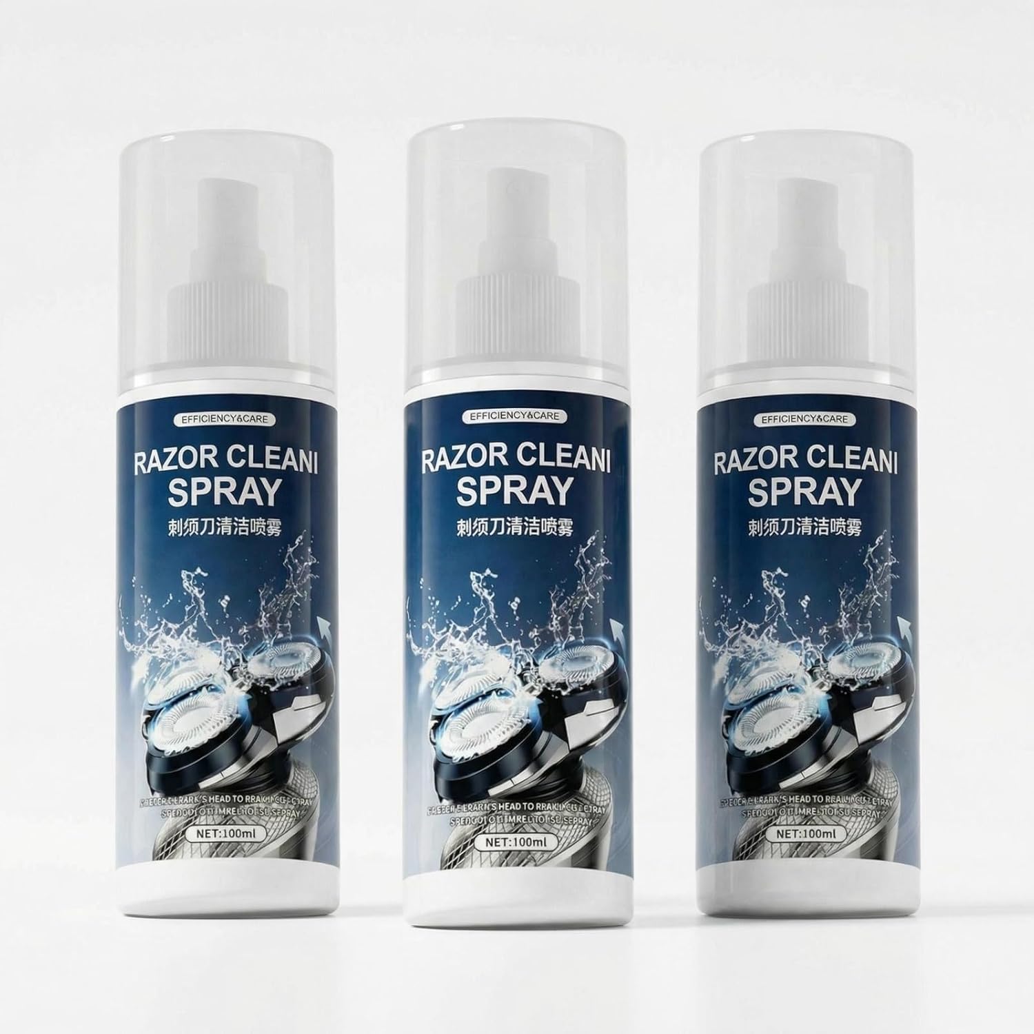 110ml Razor Cleaning Liquid, Cleaning Spray, Compatible With Braun S3 S4 S5 S6 S7 S8 S9 Series Electric Shavers(3 PCS)