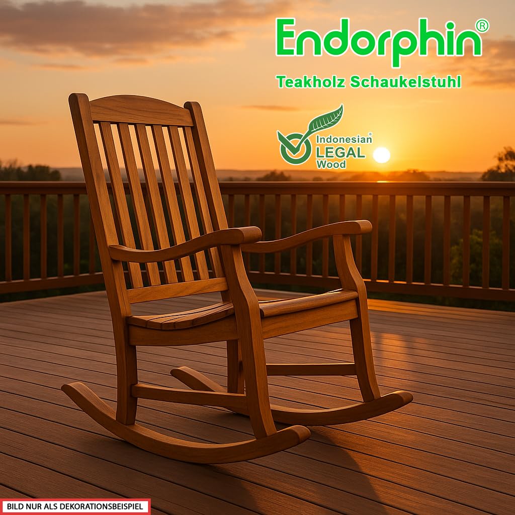 Endorphin Teakholz Schaukelstuhl – stilvolle Entspannung für drinnen & draußen