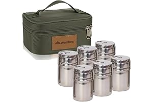 Wealers 6 Piece Stainless Steel Spice Shaker Jars