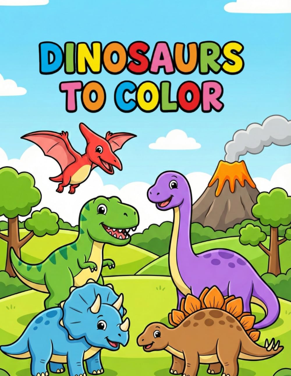 Dinosaurs to Color: Dinosaur coloring book for children