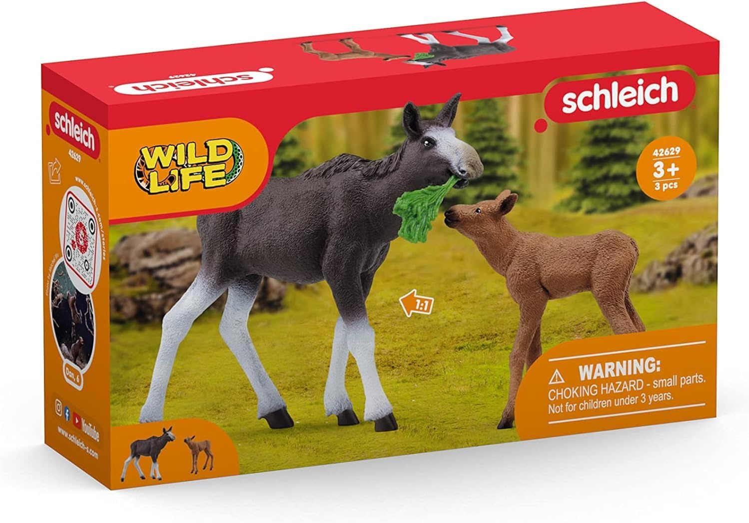 Wild Life Moose Family Playset with Mother and Calf
