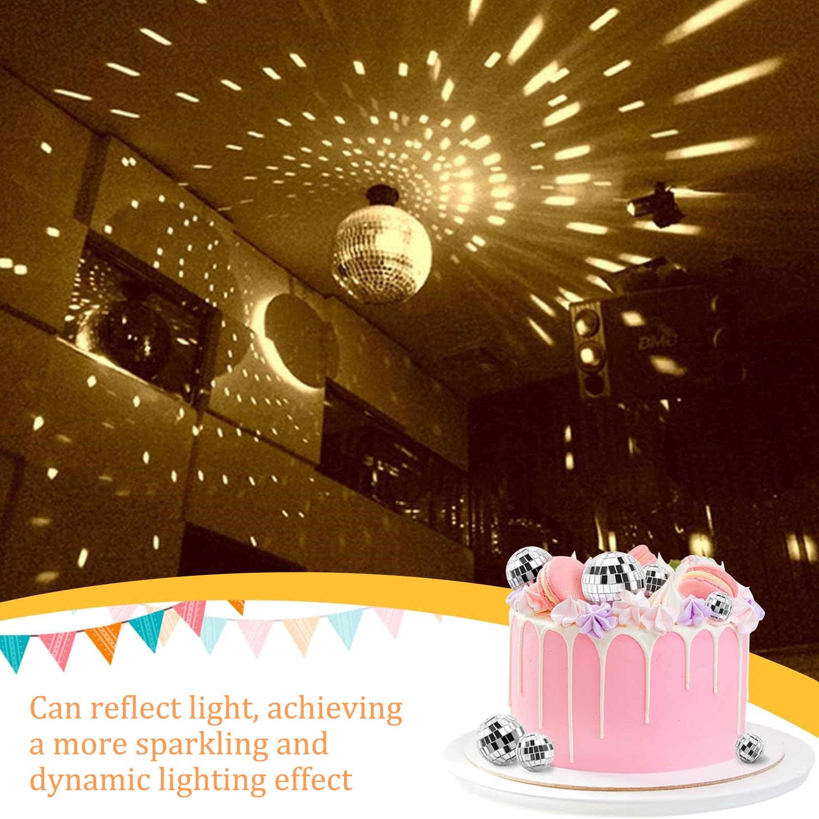 Palline Specchiate Da Discoteca - 12 Pezzi Diametro 6cm Per Feste