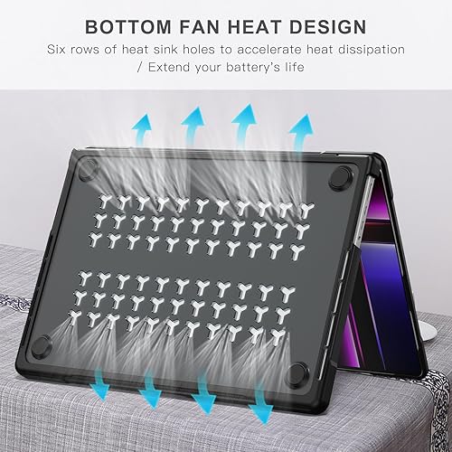 Miniatura 6 de Batianda Funda de protección definitiva para MacBook Pro de 14 pulgadas 2025 M5 M4 M3 Pro Max Chip mate translúcido resistente carcasa de armadura