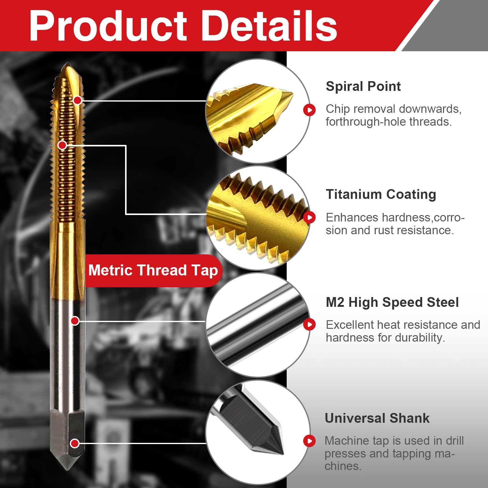 M4 Tap & M35 Cobalt Drill Bit Set - Heavy Duty -5 M4 Tap & M35 Cobalt Drill Bit Set - Heavy Duty -5