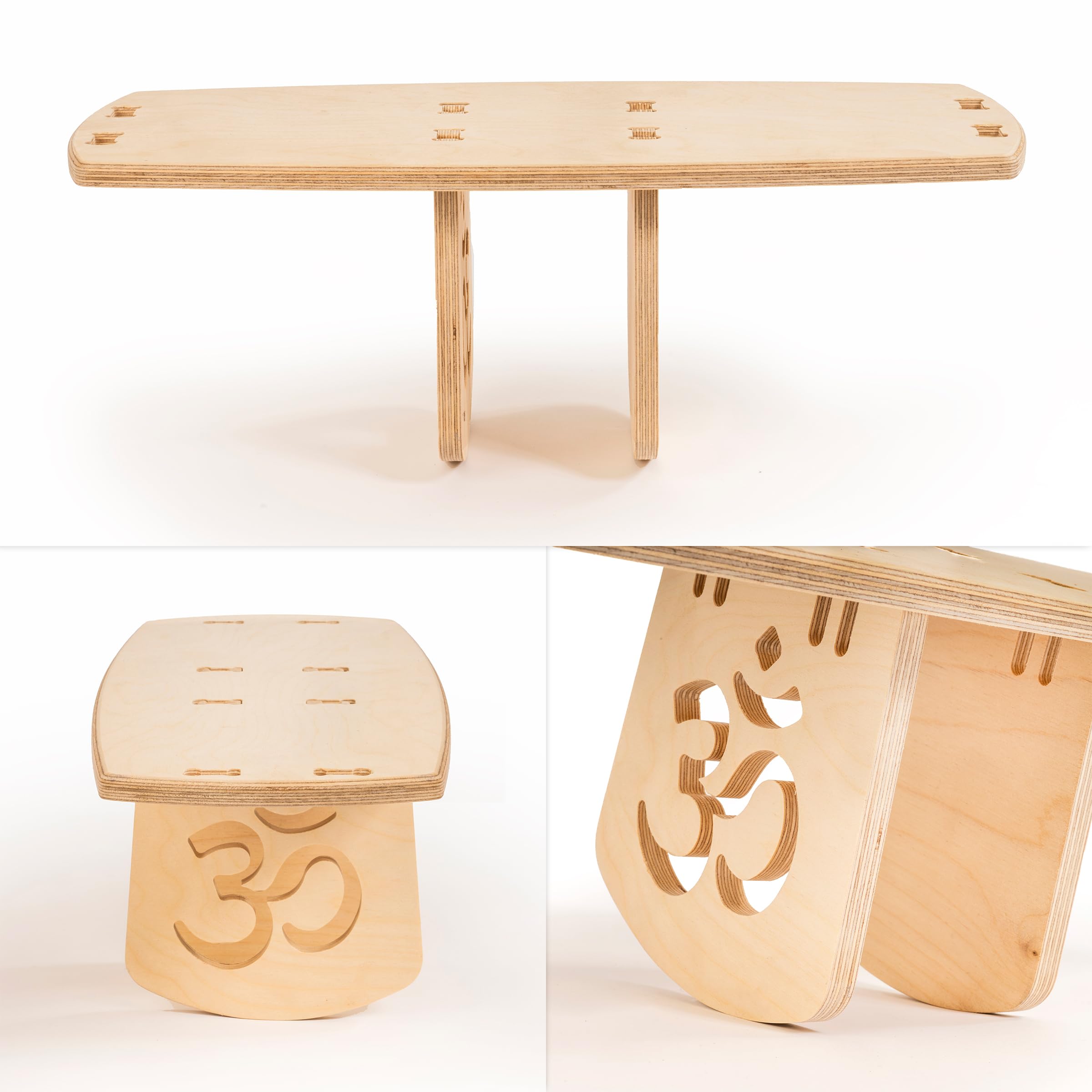Raja Banc de méditation, tabouret en bois de bouleau, banc de yoga, double configuration, chaise de prière, portable, inclinaison pour posture parfaite, méditation profonde.