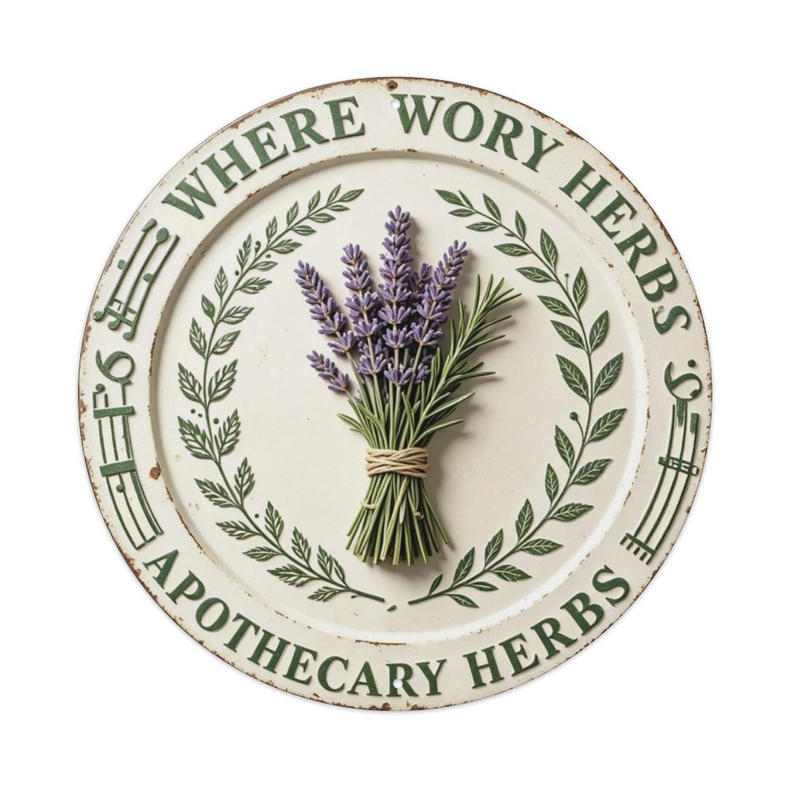 Apothecary Herbs Metal Tin Sign Plaque