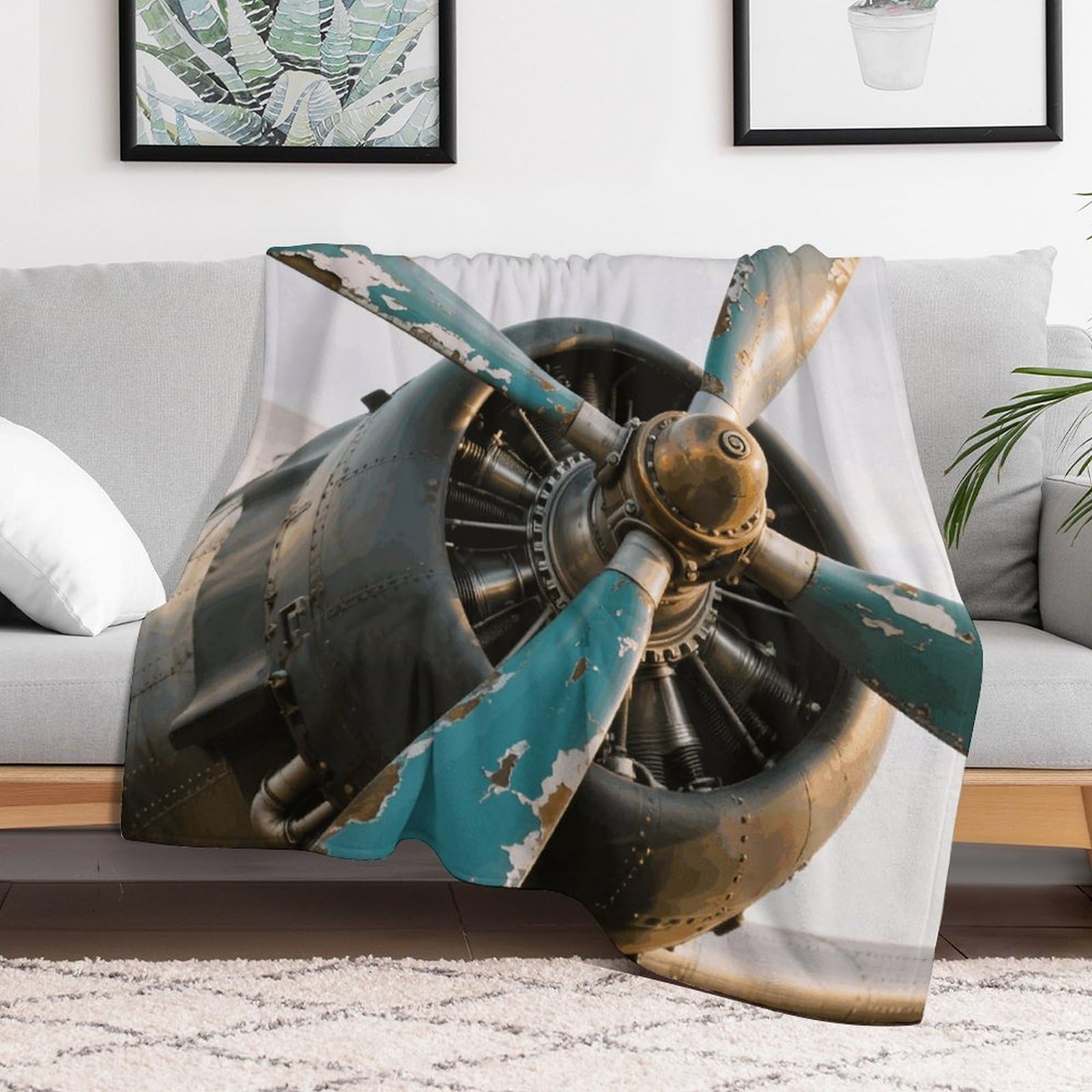 Custom Airplane Blanket Lightweight Flannel Fleece Throw for Couch Sofa Bed Luxury Soft Cozy Plush Lap Bedtime Blanket for All Seasons Bedroom Home Decor Gifts 60x80